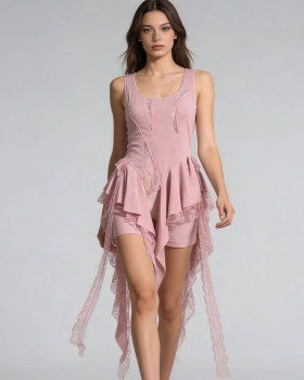 France style lace slim splice tops sexy spring fresh vest