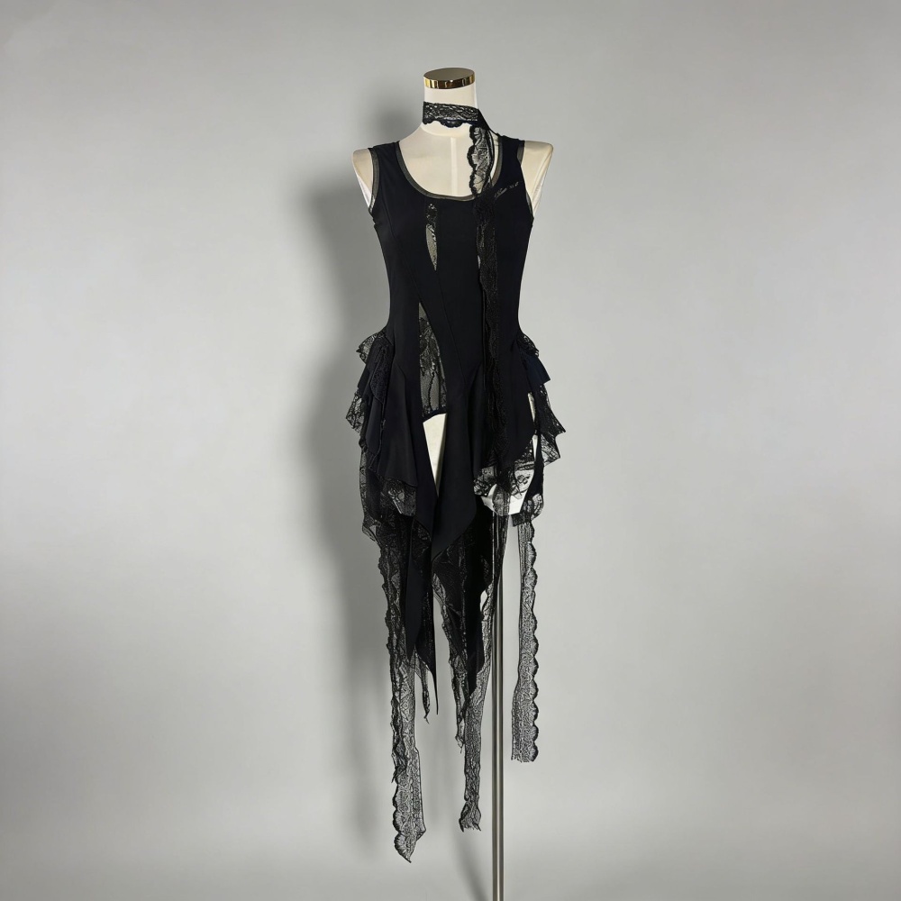 France style lace slim splice tops sexy spring fresh vest