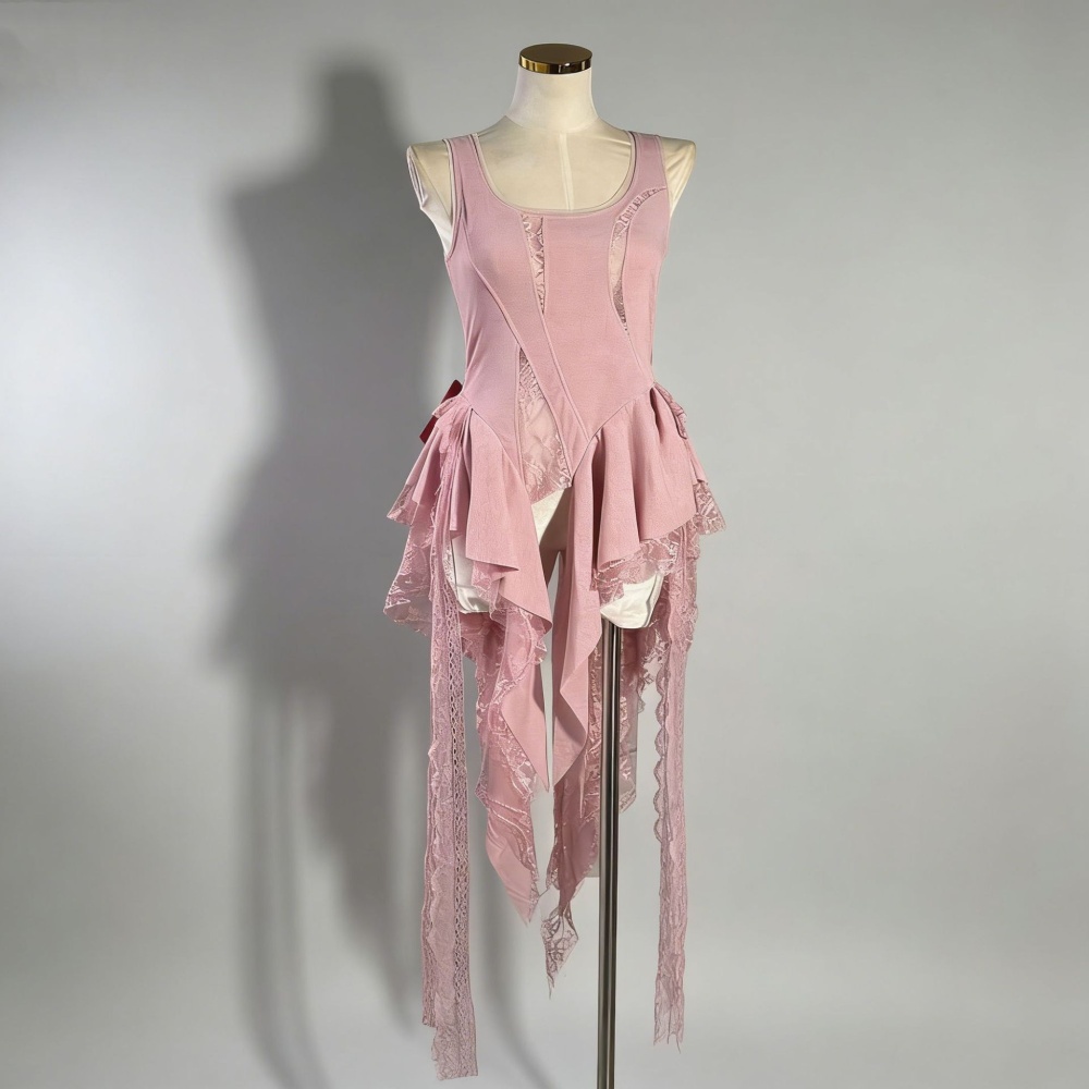 France style lace slim splice tops sexy spring fresh vest