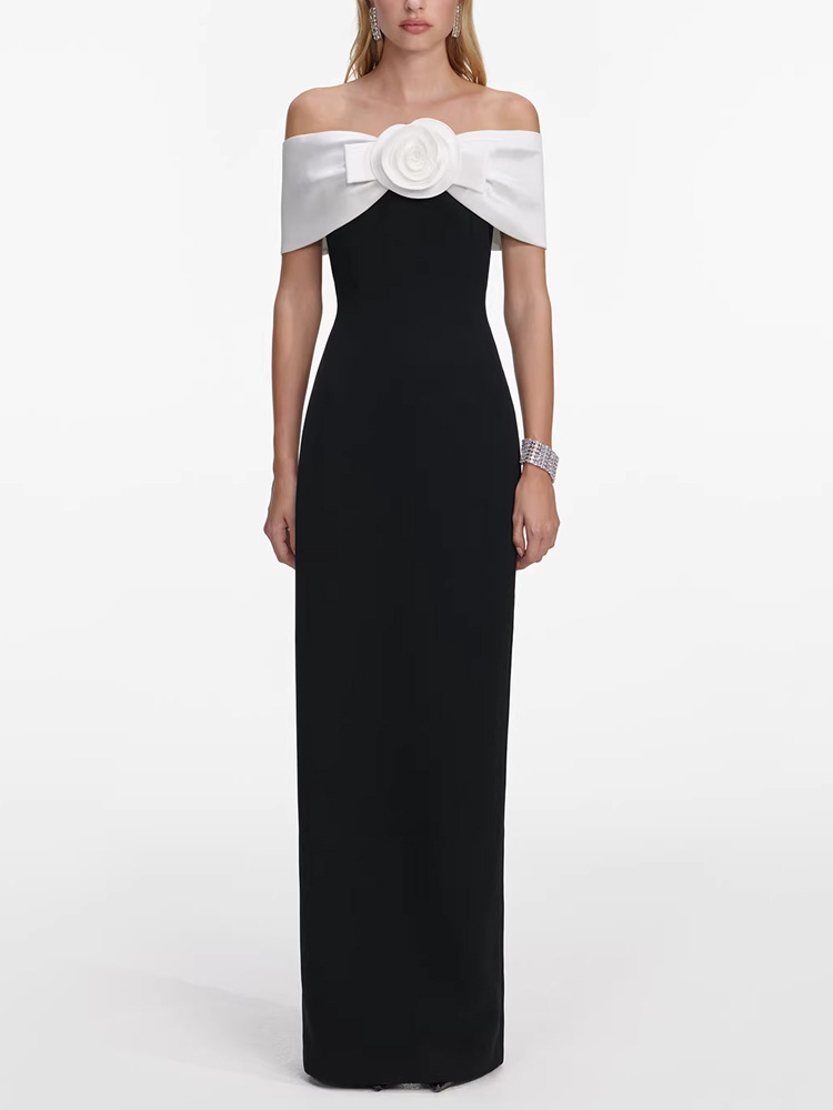 Annual meeting mixed colors formal dress flowers dress