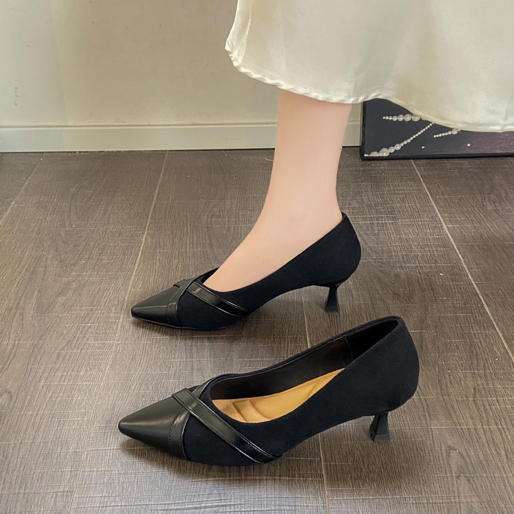 Pointed France style high-heeled shoes fine-root low shoes