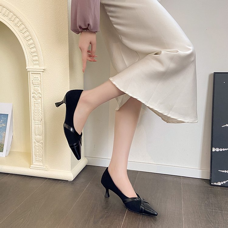 Pointed France style high-heeled shoes fine-root low shoes