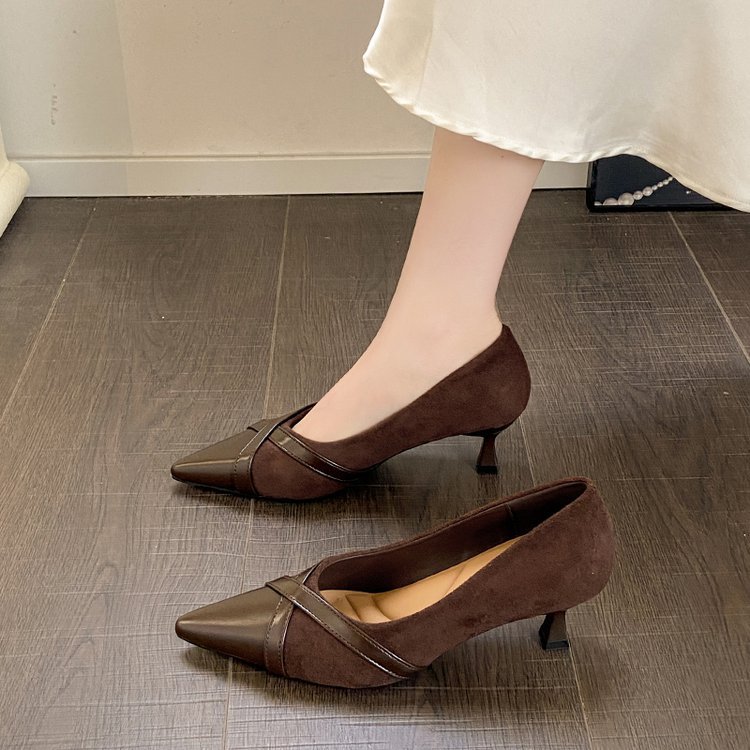 Pointed France style high-heeled shoes fine-root low shoes