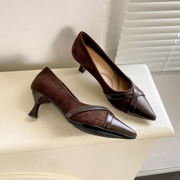 Pointed France style high-heeled shoes fine-root low shoes