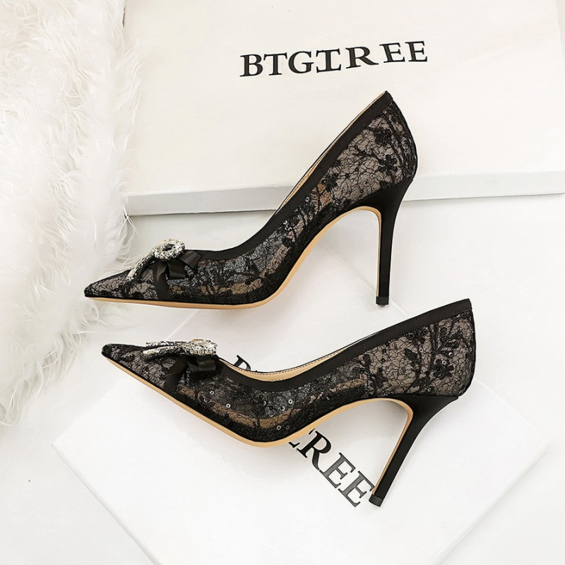 Temperament shoes gauze high-heeled shoes for women