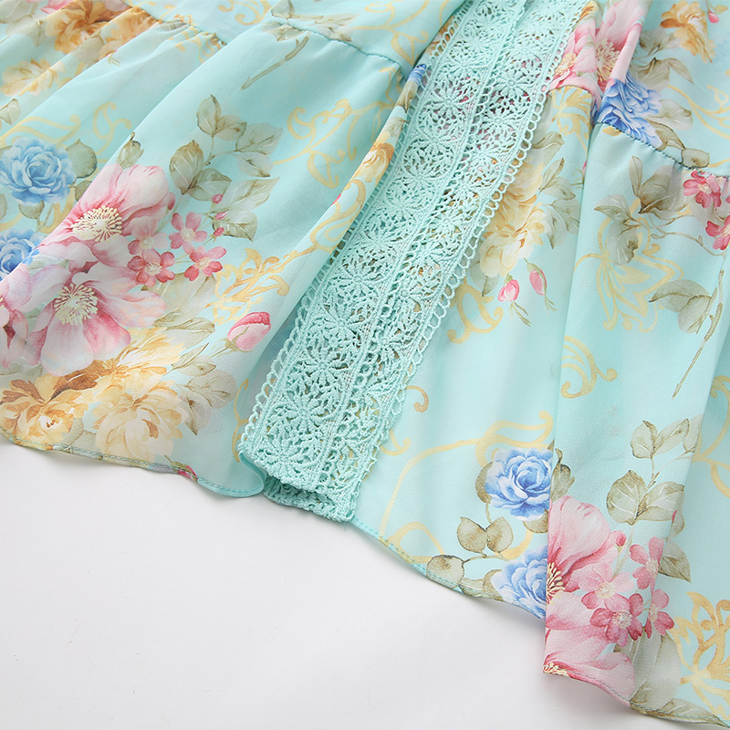 Splice painting spring and summer printing dress