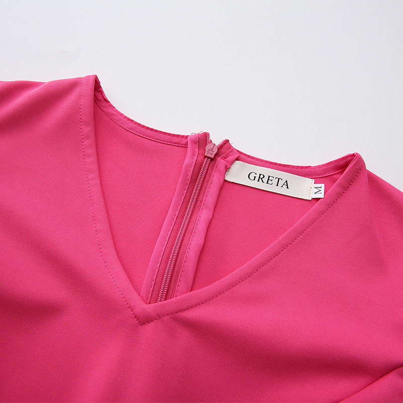 Multilayer printing long splice lotus sleeve dress