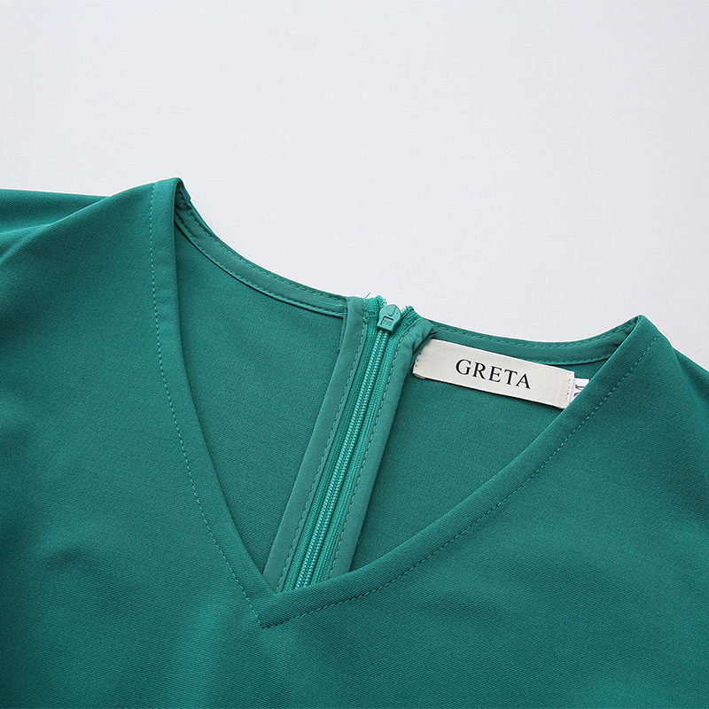 Printing long splice lotus sleeve multilayer dress