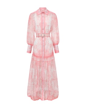 Single-breasted spring corset printing classical dress