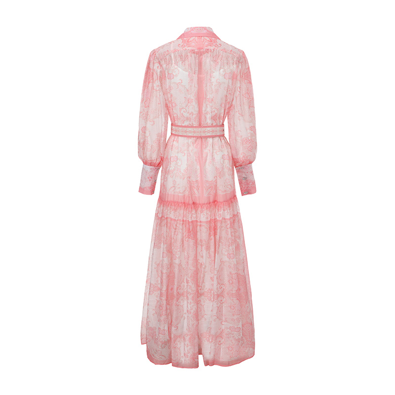 Single-breasted spring corset printing classical dress