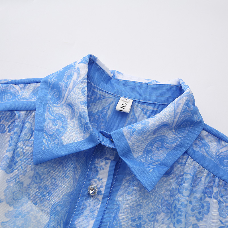 Long single-breasted dress spring printing corset