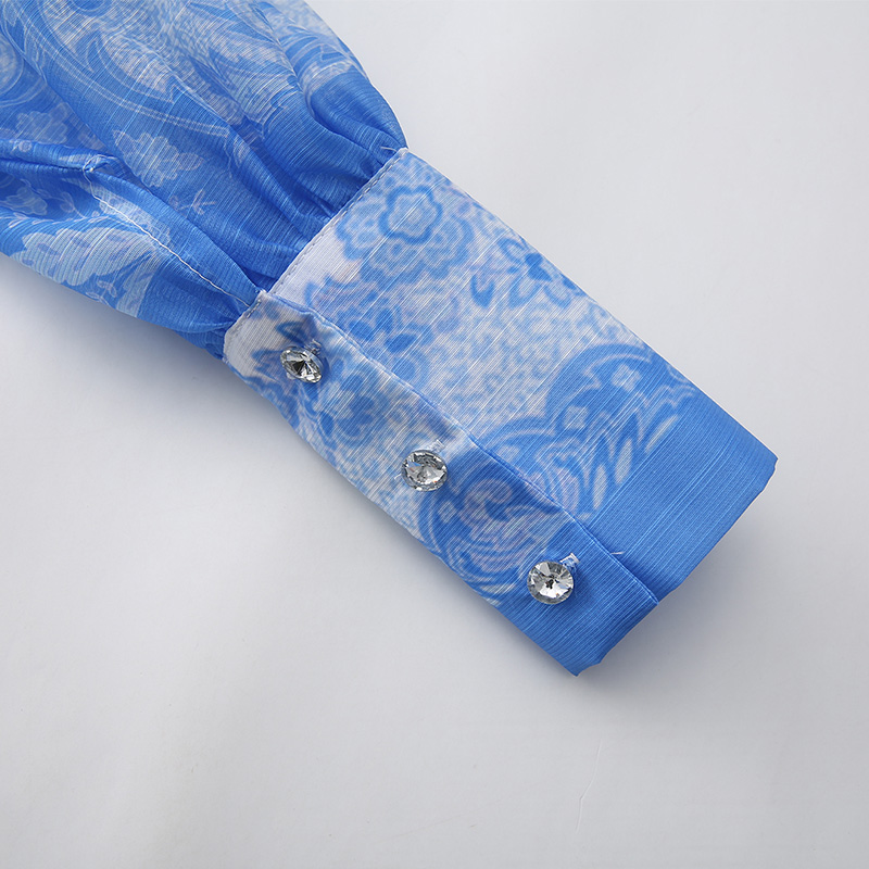 Long single-breasted dress spring printing corset