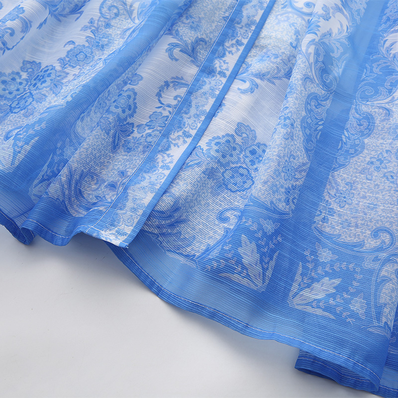 Long single-breasted dress spring printing corset