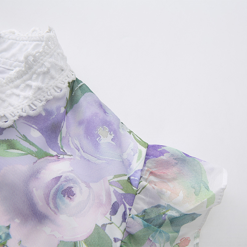 Lace splice spring boats sleeve long cstand collar dress