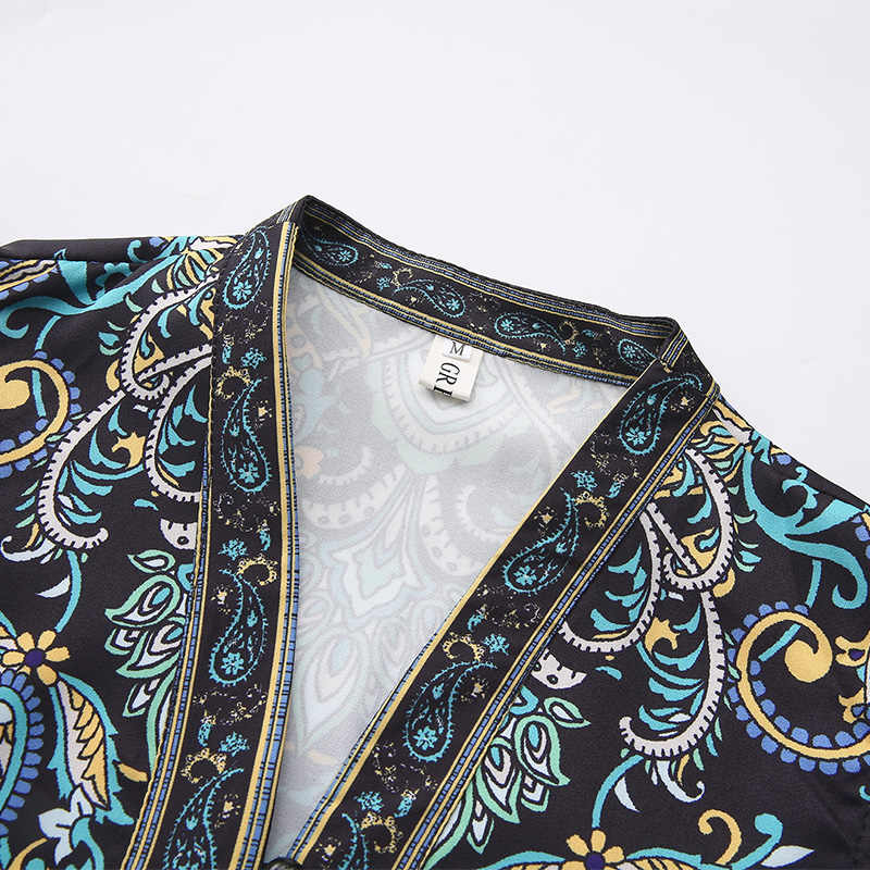 Boats sleeve temperament retro national style dress