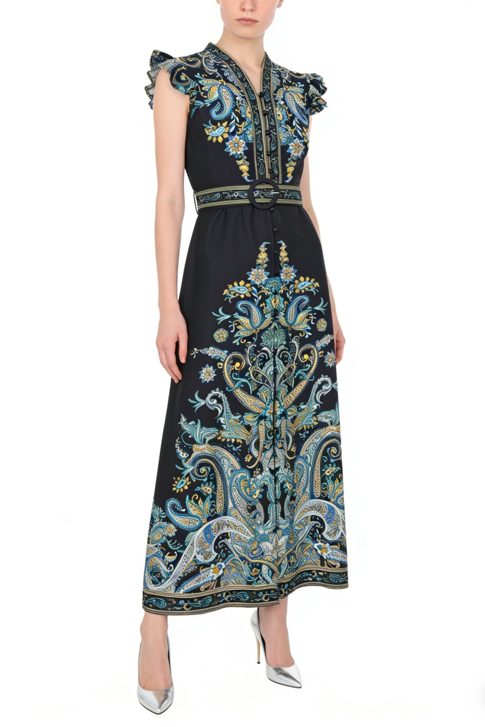 Boats sleeve temperament retro national style dress