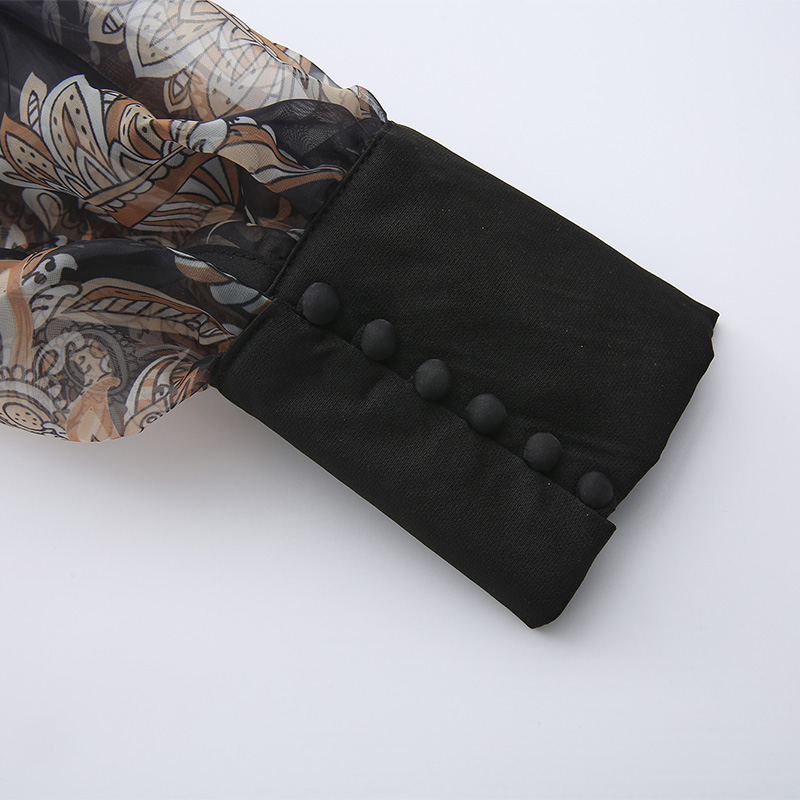 National style long corset spring printing dress