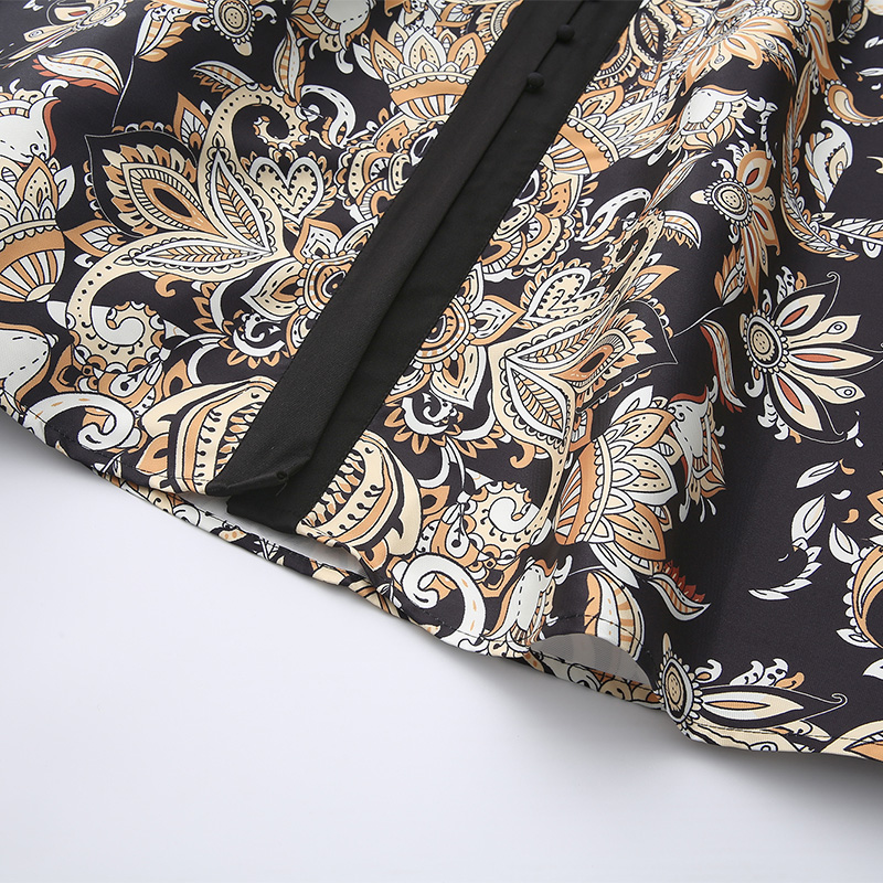 National style long corset spring printing dress