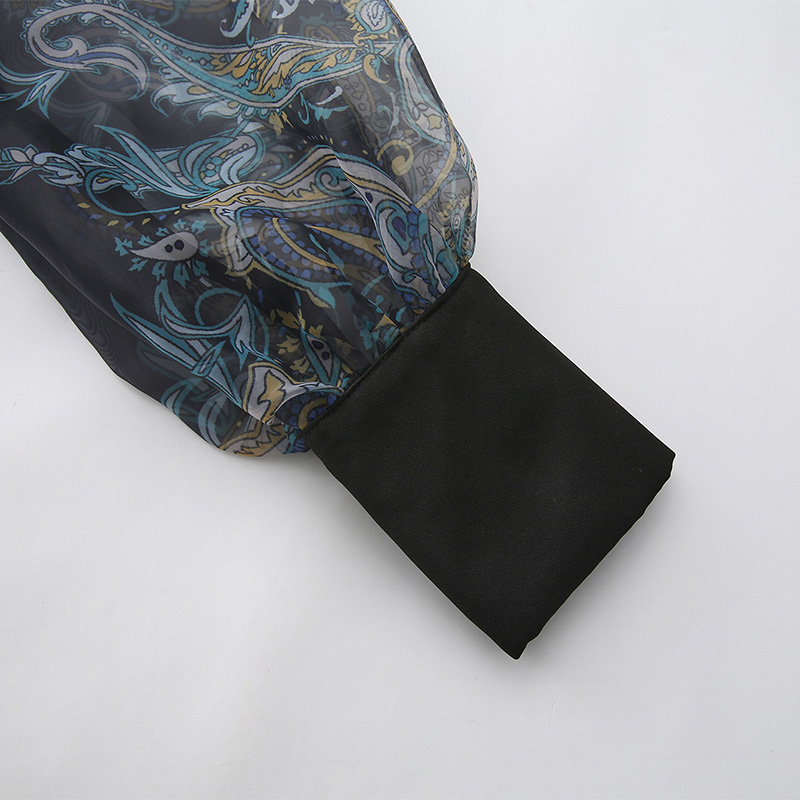 Printing national style corset spring long dress