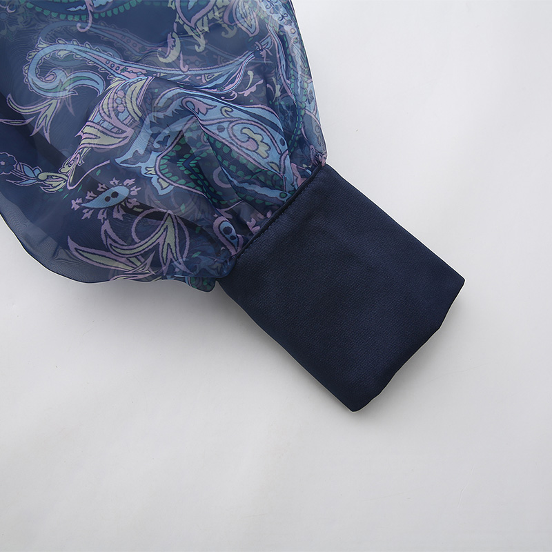 Long sleeve printing spring corset national style long dress