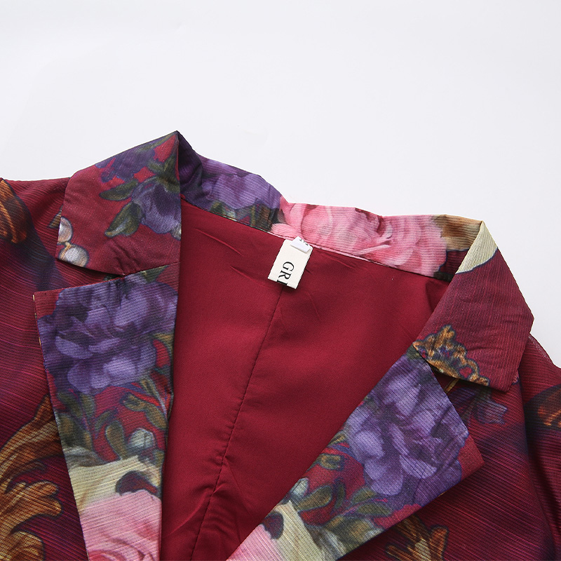 Retro flowers dress long spring and summer shirt