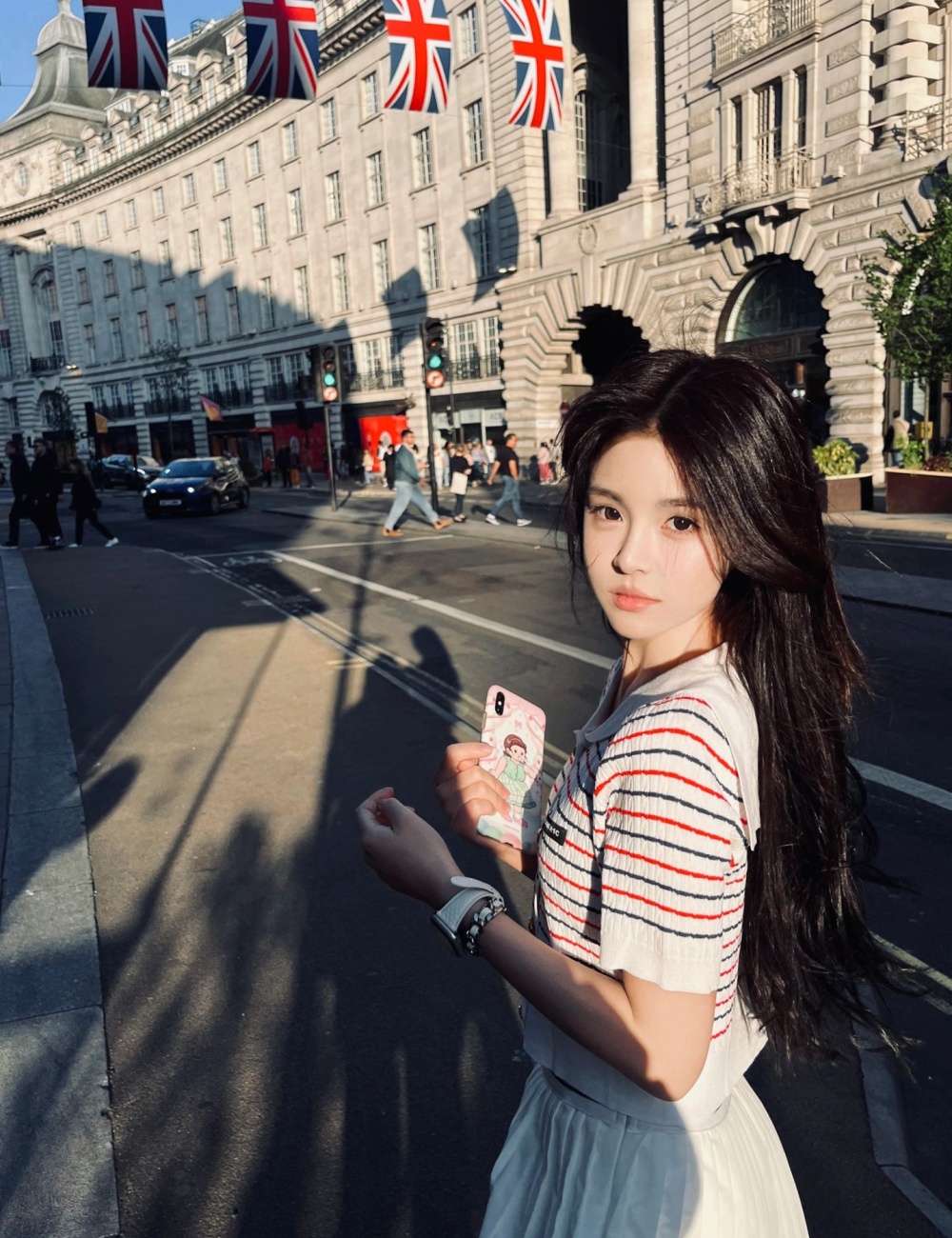 Summer navy collar sweater stripe lapel tops