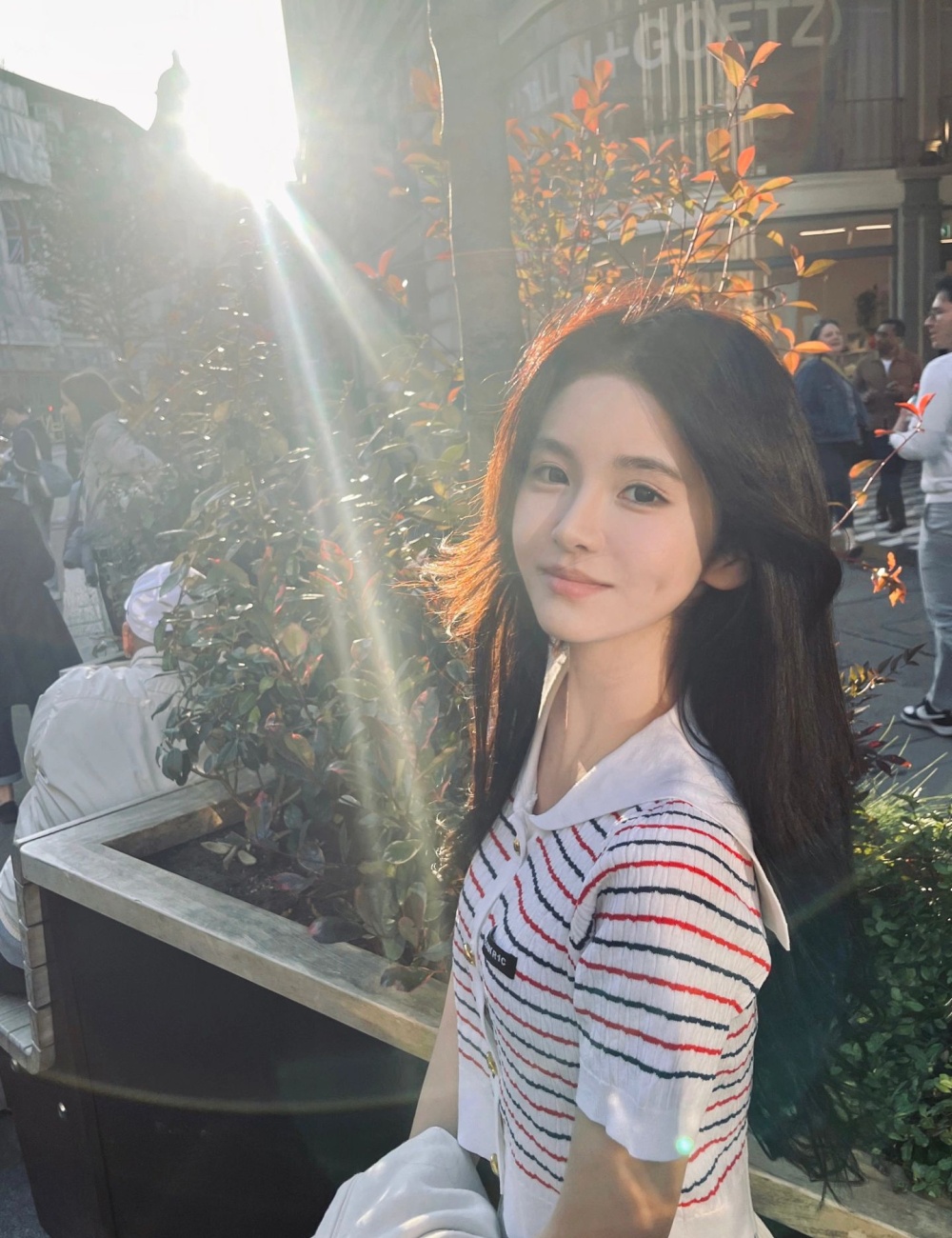 Summer navy collar sweater stripe lapel tops