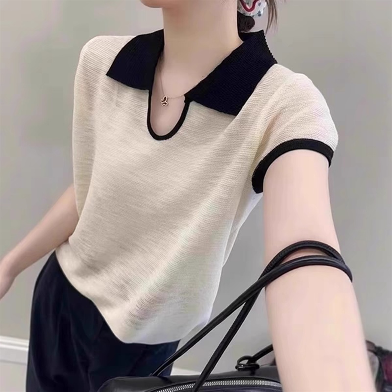 Unique Korean style T-shirt niche mixed colors tops