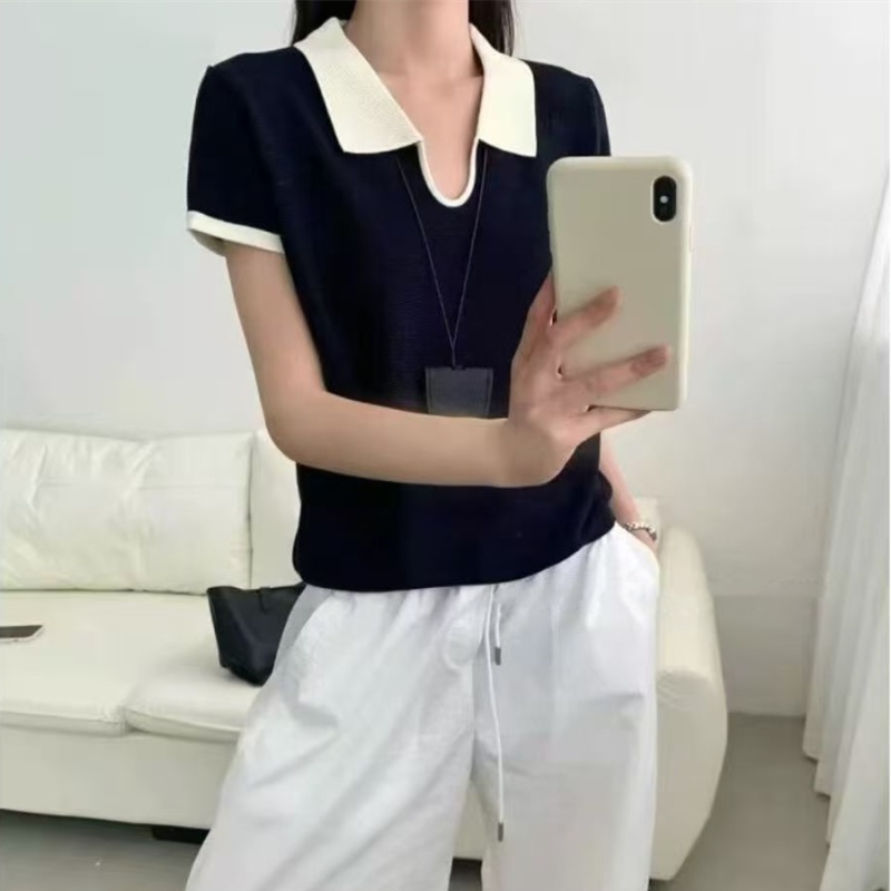 Unique Korean style T-shirt niche mixed colors tops