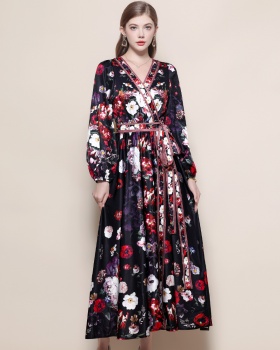 France style slim big skirt dress court style A-line long dress