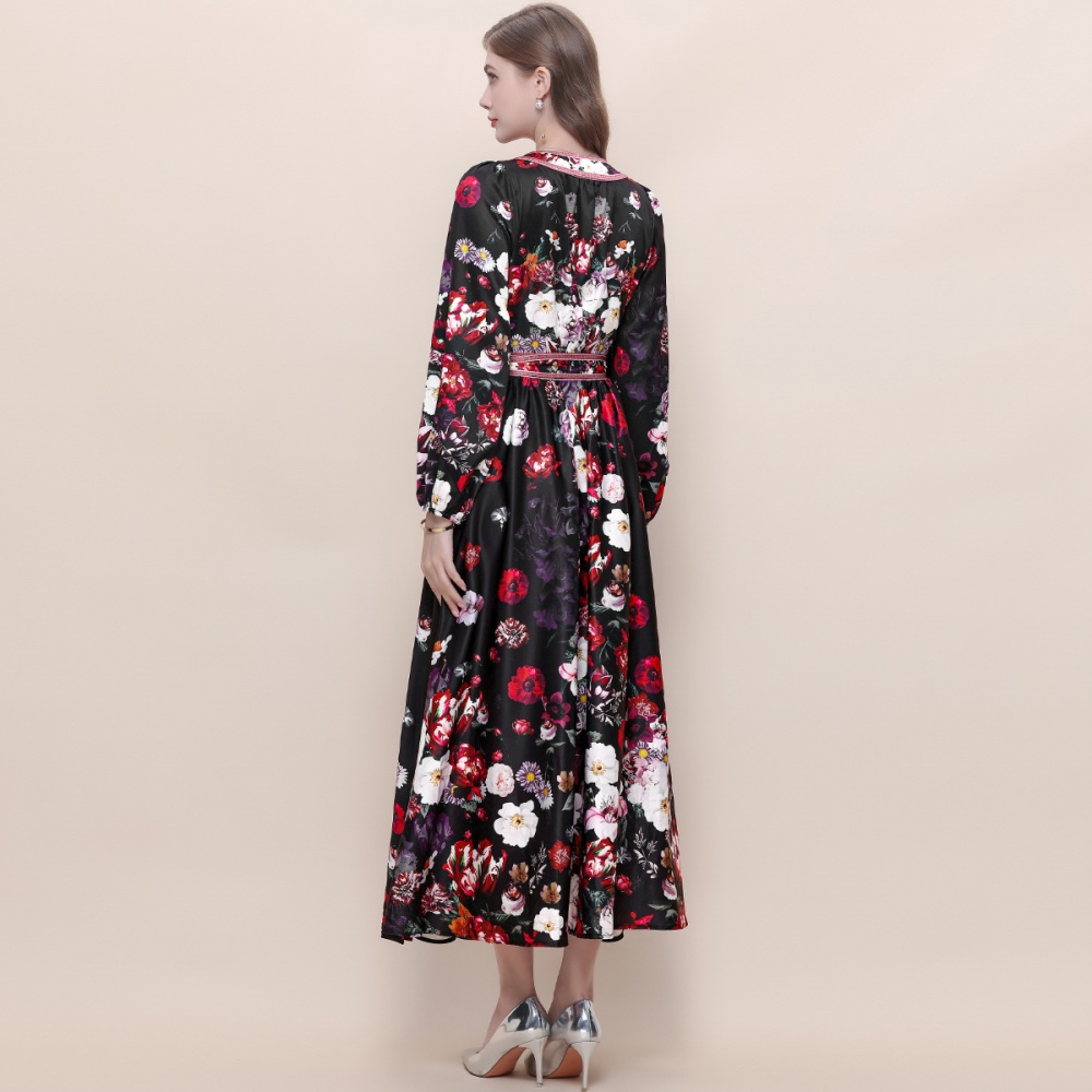 France style slim big skirt dress court style A-line long dress