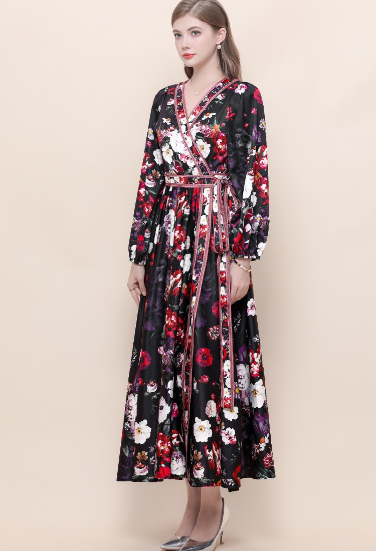 France style slim big skirt dress court style A-line long dress