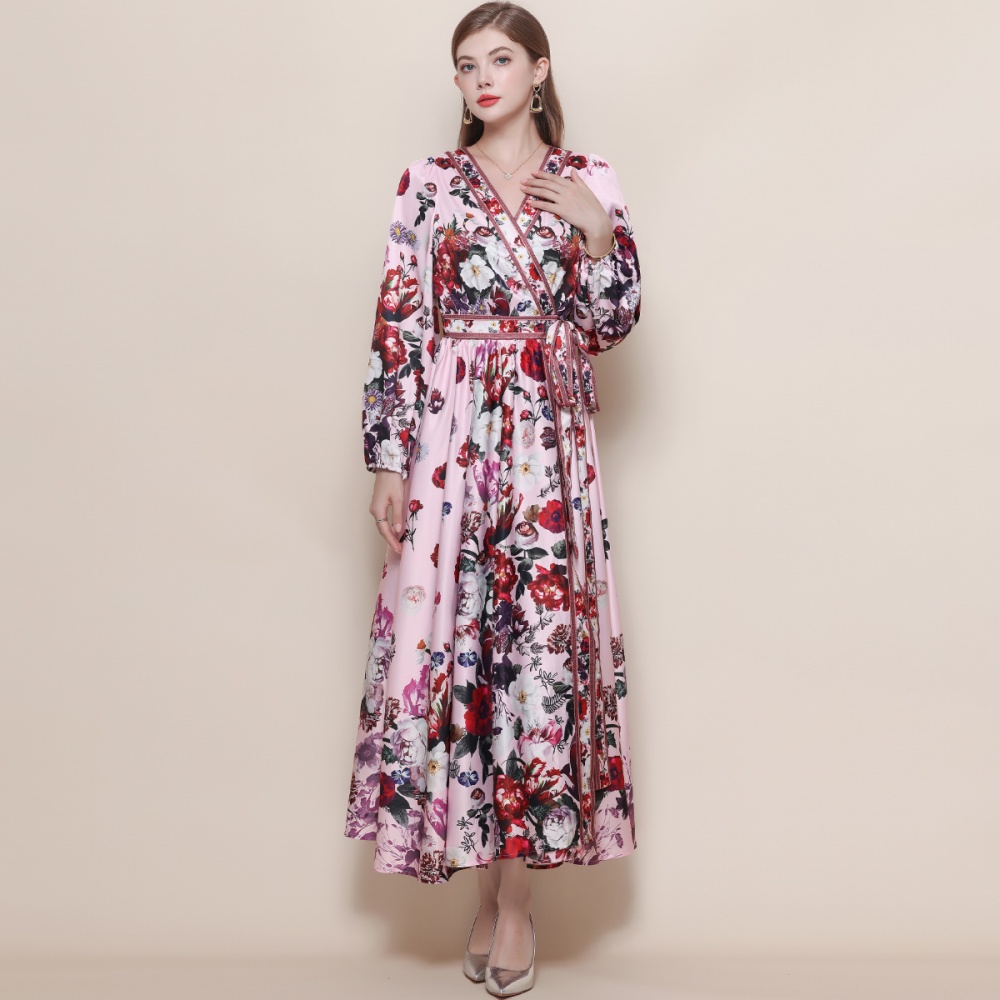 Slim France style long dress A-line dress for women