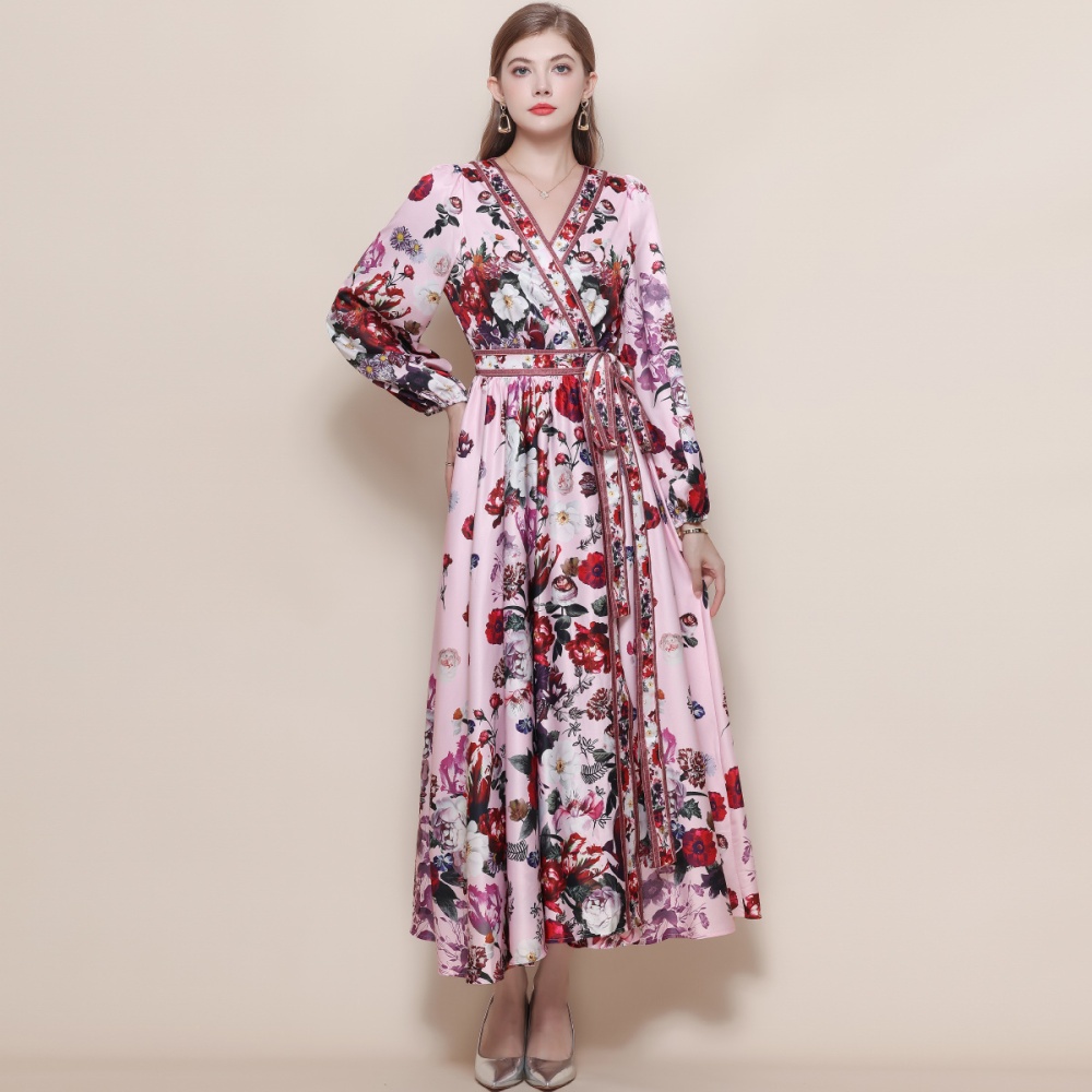 Slim France style long dress A-line dress for women