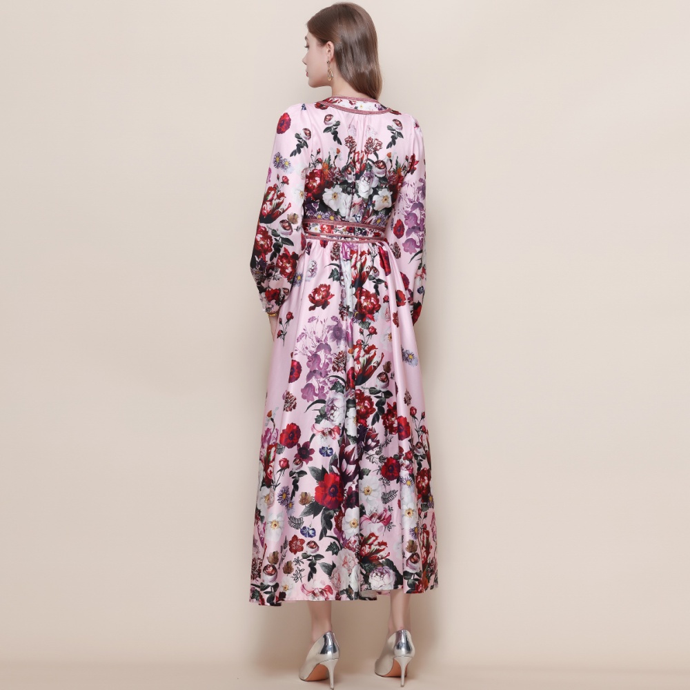 Slim France style long dress A-line dress for women