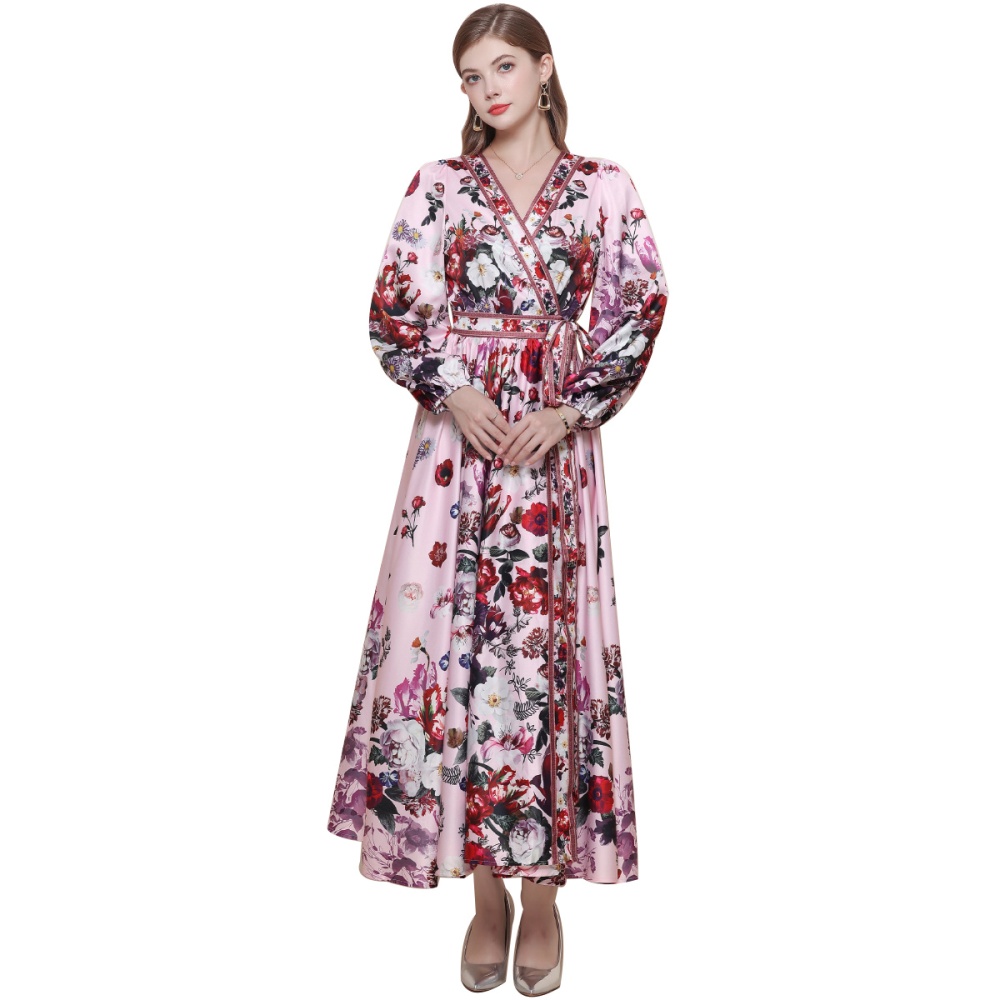 Slim France style long dress A-line dress for women