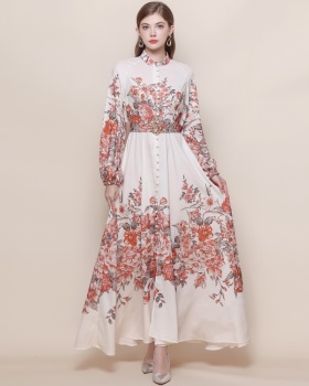 Long breasted dress slim Western style formal dress