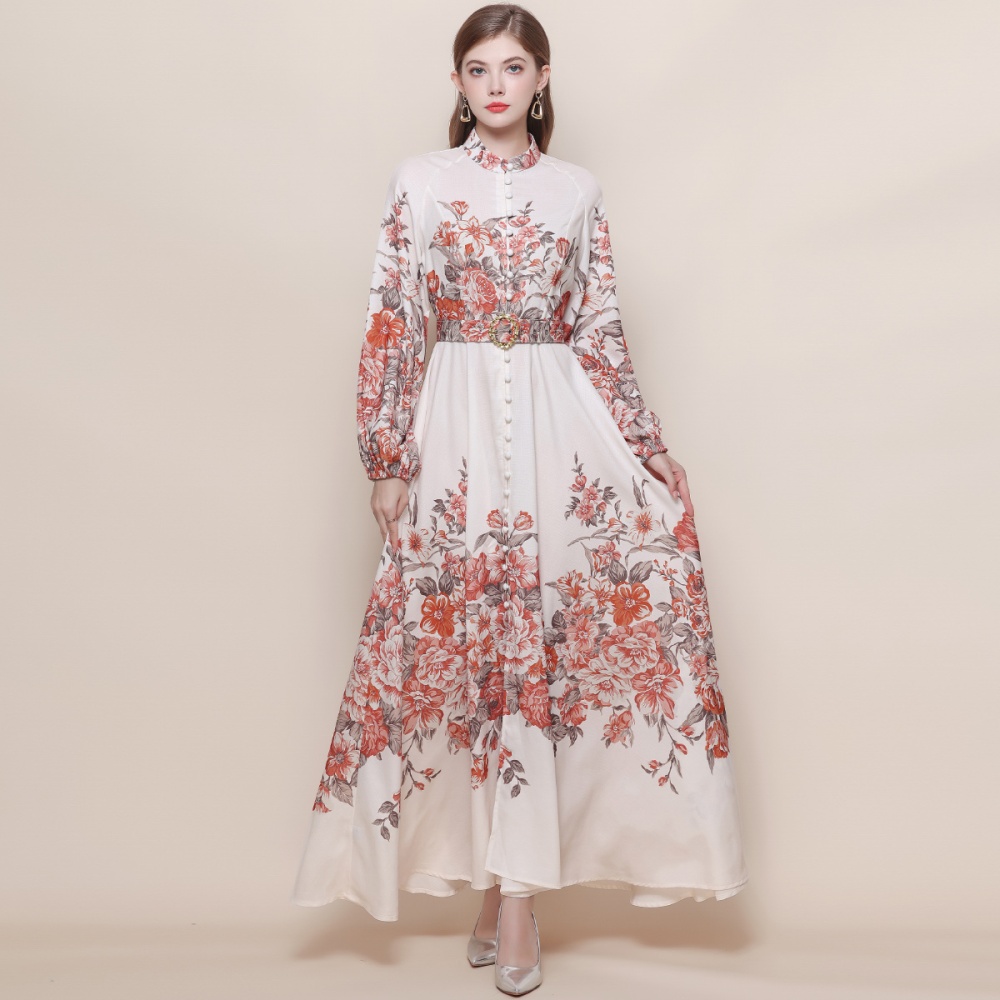 Long breasted dress slim Western style formal dress