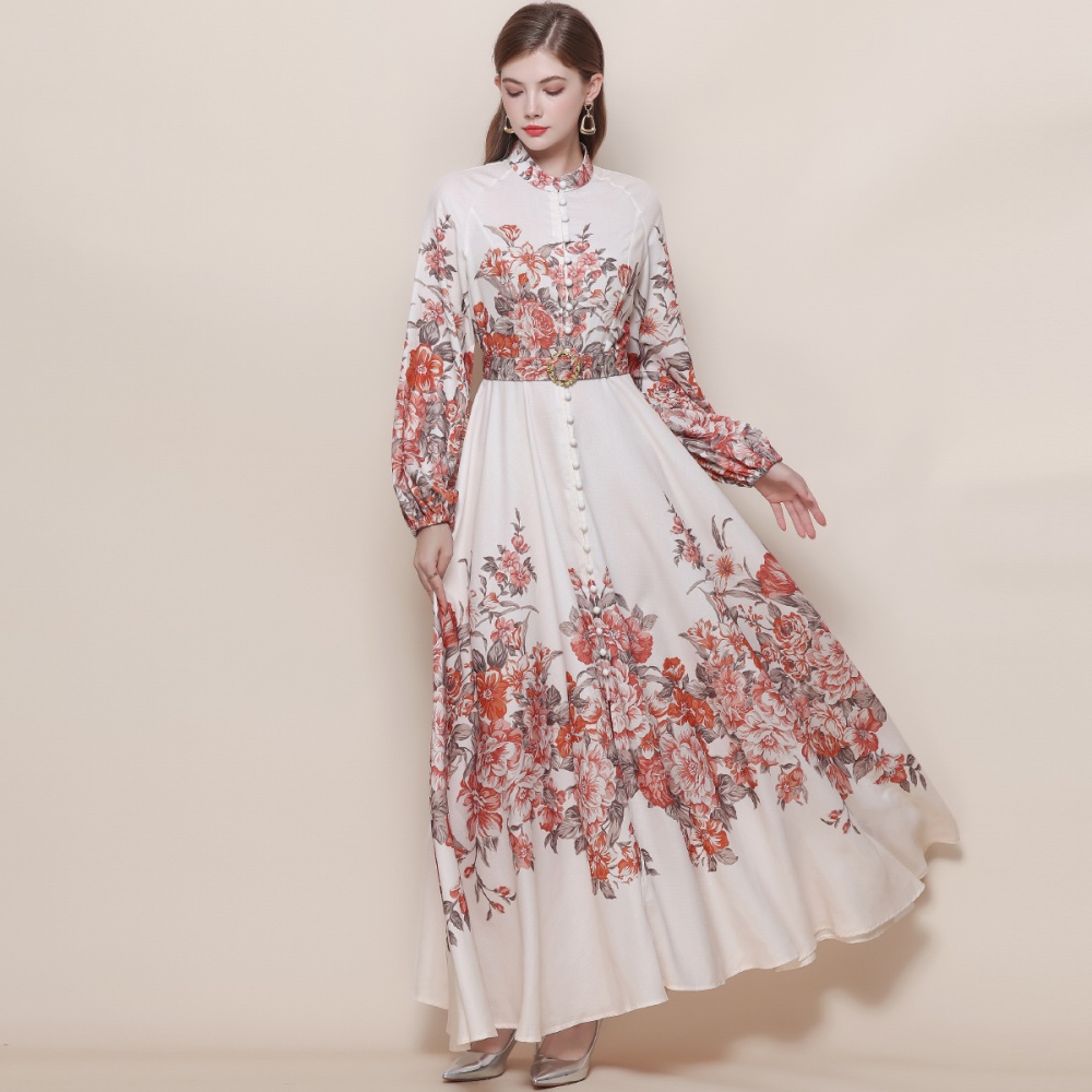 Long breasted dress slim Western style formal dress