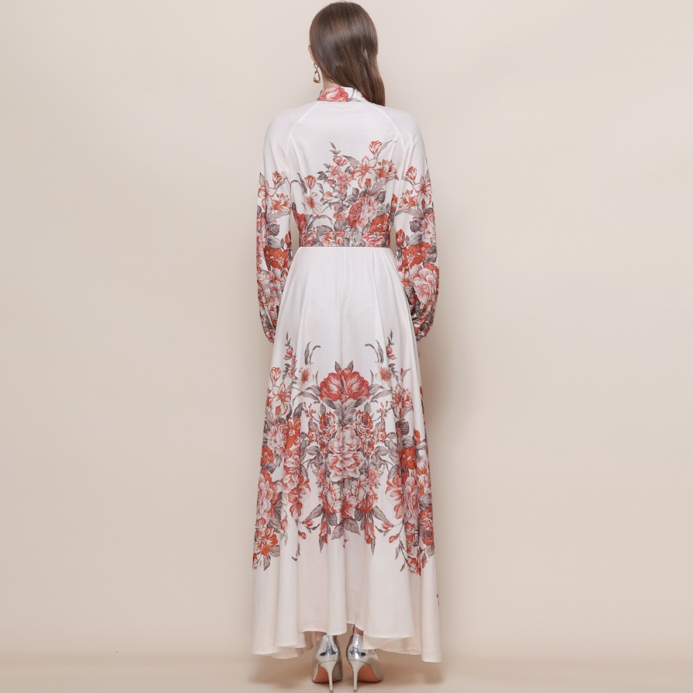 Long breasted dress slim Western style formal dress