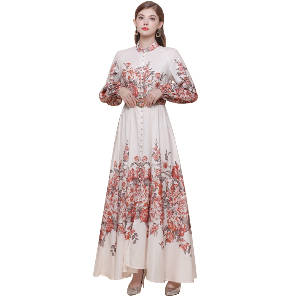 Long breasted dress slim Western style formal dress