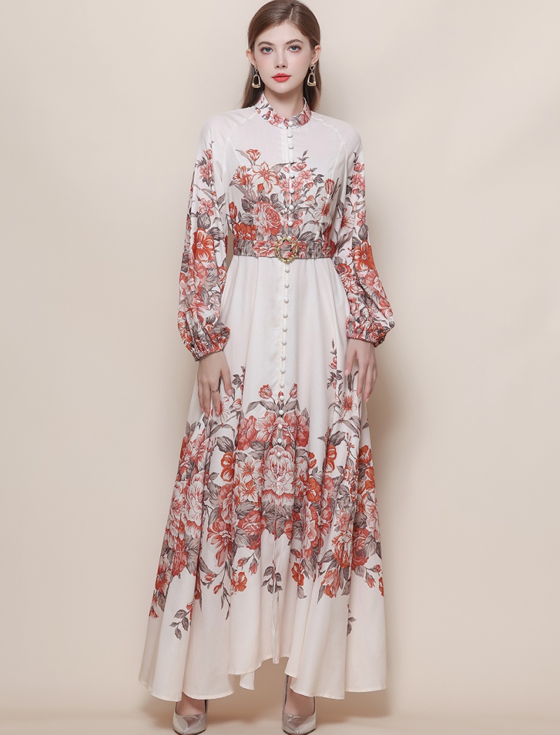 Long breasted dress slim Western style formal dress