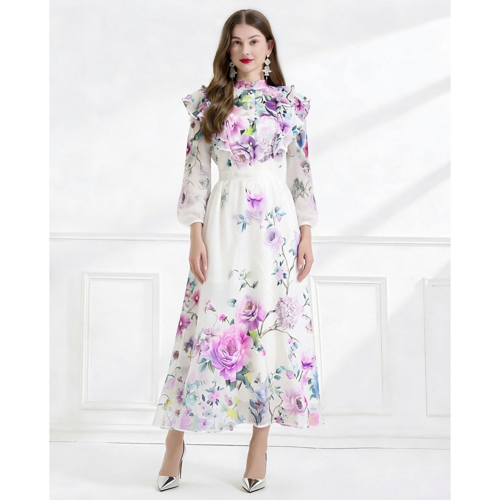 Lotus leaf edges flowers skirt 2pcs set