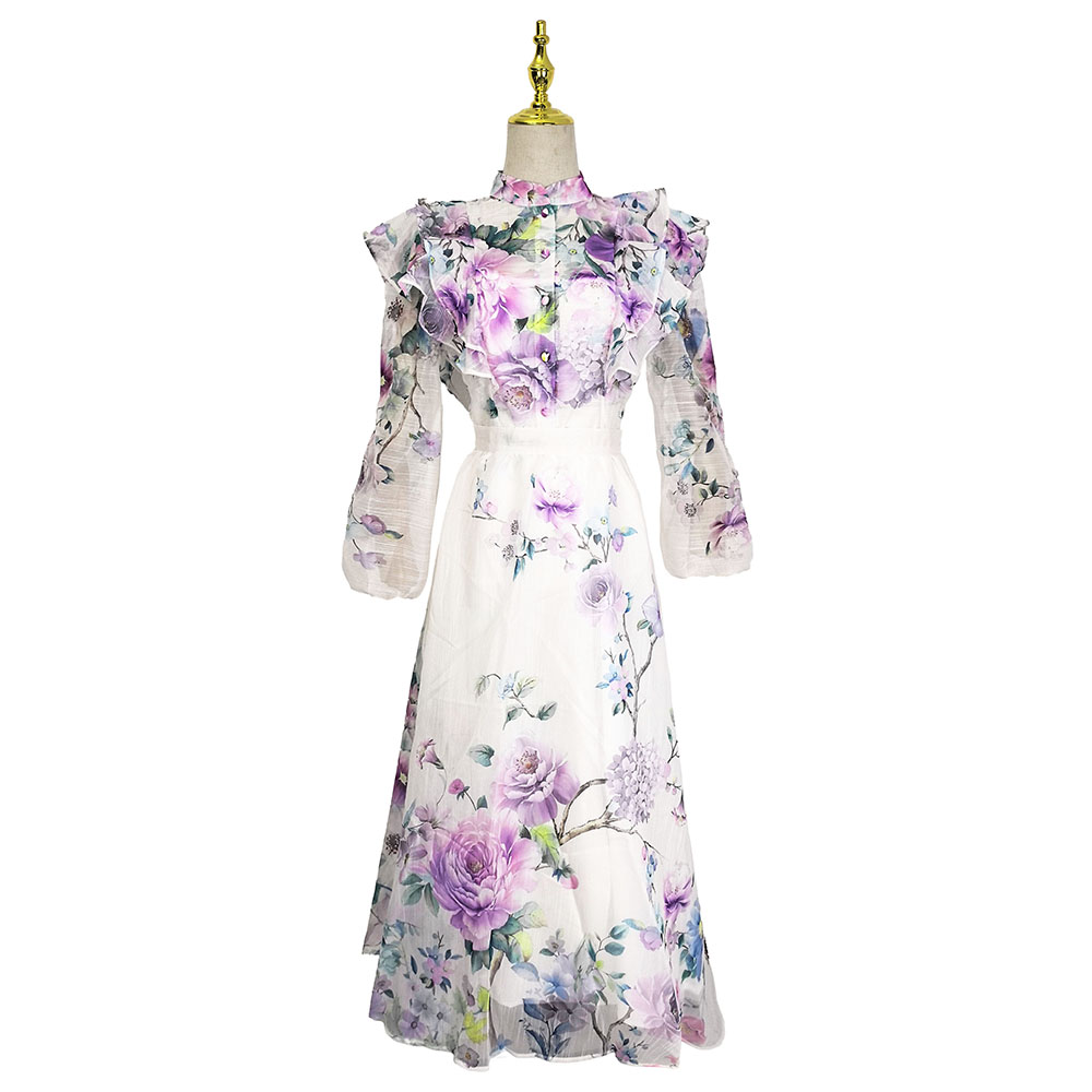 Lotus leaf edges flowers skirt 2pcs set