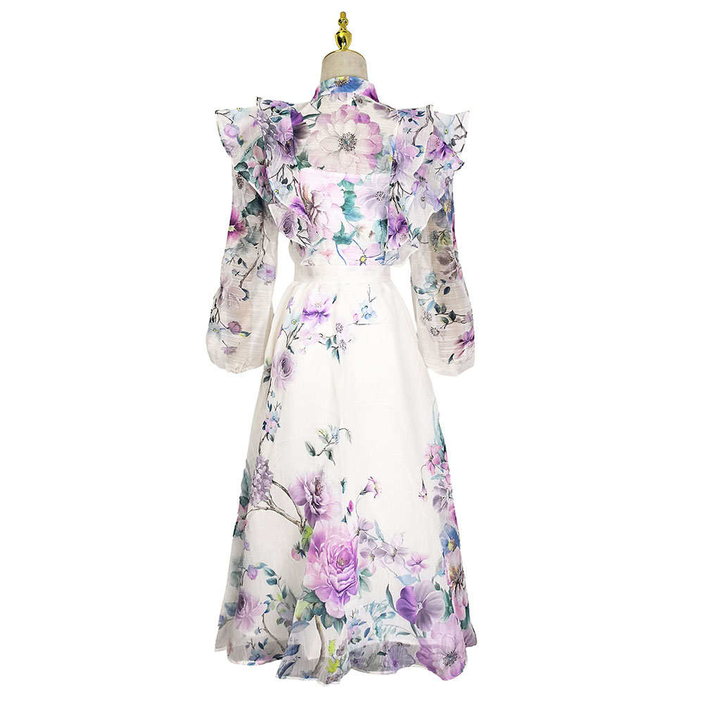 Lotus leaf edges flowers skirt 2pcs set