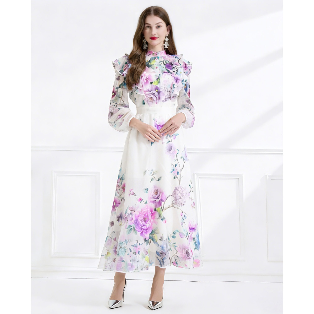 Lotus leaf edges flowers skirt 2pcs set