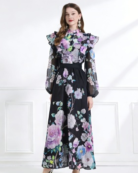 Lotus leaf edges flowers skirt 2pcs set