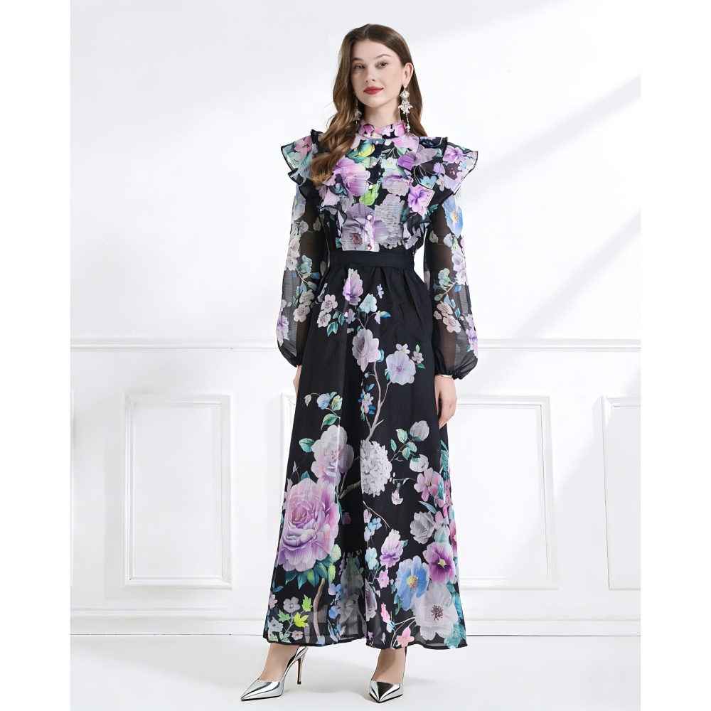 Lotus leaf edges flowers skirt 2pcs set