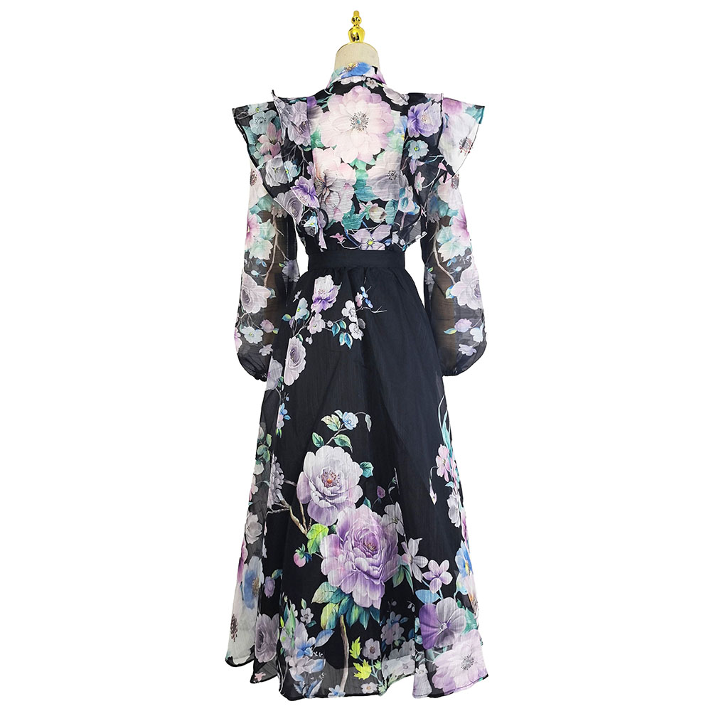 Lotus leaf edges flowers skirt 2pcs set