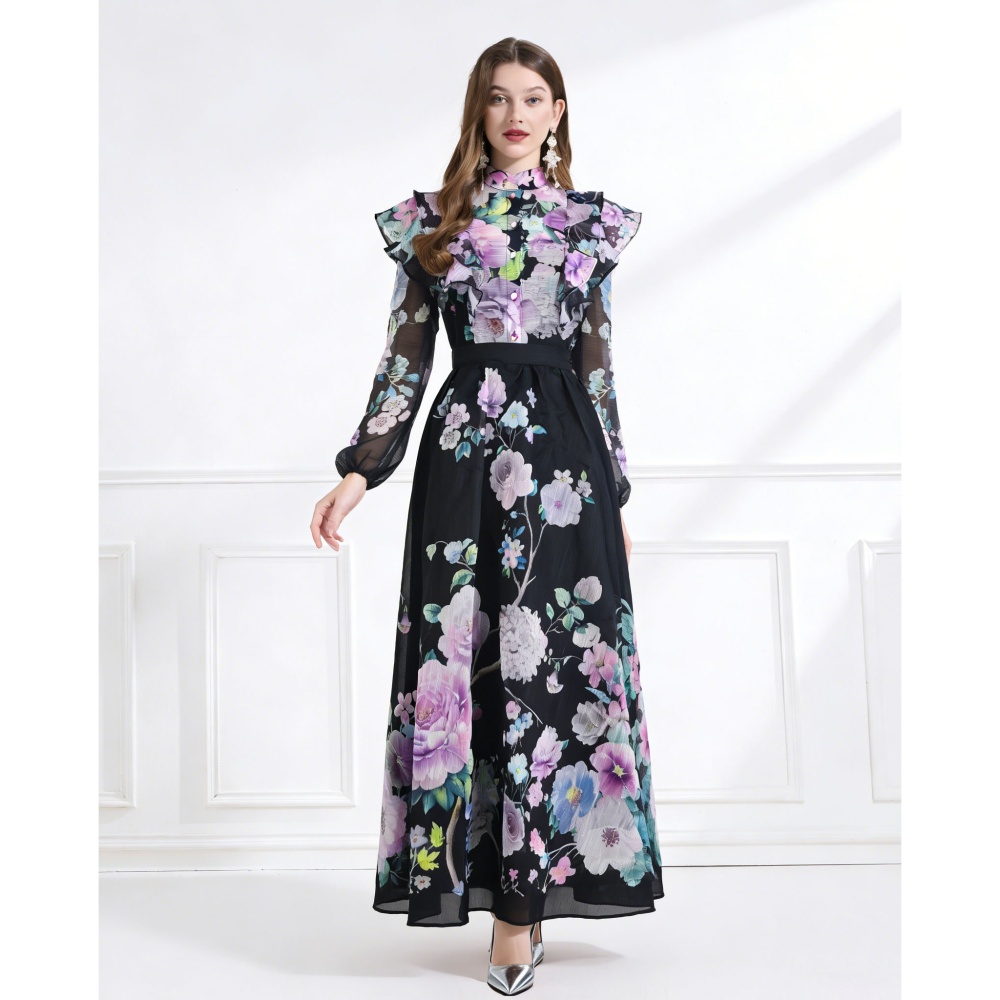 Lotus leaf edges flowers skirt 2pcs set